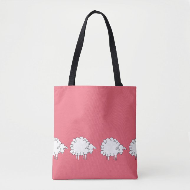 Whimsical Sheep Shoulder TOTE Bag (Front)