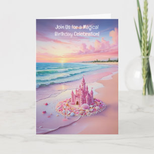 Whimsical Shoreline Castle" invitation