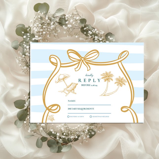 Whimsical Shoreline Wedding RSVP Card (Creator Uploaded)