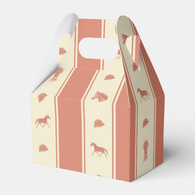 Whimsical Show Pony Horse Pattern Favor Box (Front Side)