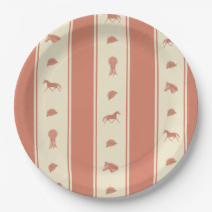 Whimsical Show Pony Horse Pattern Paper Plate