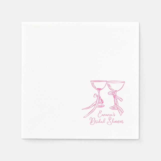 Whimsical Shower Paper Cocktail Napkin (Front)