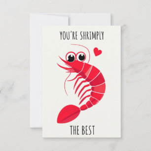 Whimsical Shrimp Character Illustration for Fun  Card