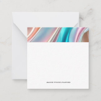Whimsical Silk Detail Square Note Cards