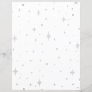 Whimsical Silver Star Junk Journal Paper 