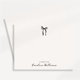 Whimsical simple bow, a note form card