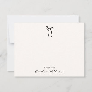 Whimsical simple bow, a note form card