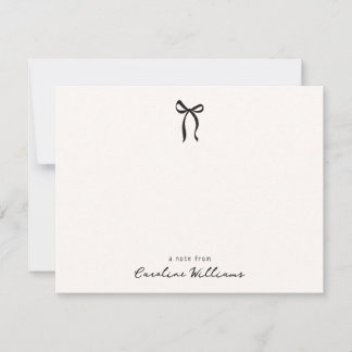 Whimsical simple bow, a note form card