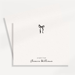 Whimsical simple bow, a note from flat card