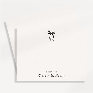 Whimsical simple bow, a note from flat card