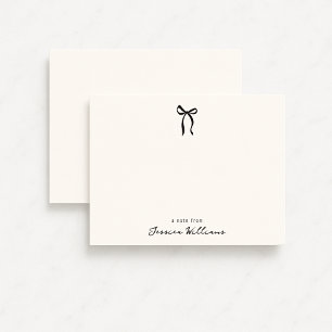 Whimsical simple bow, a note from flat card