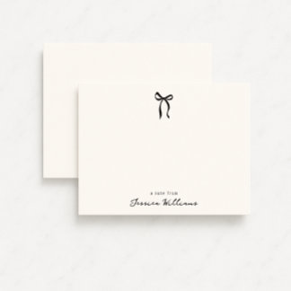 Whimsical simple bow, a note from flat card