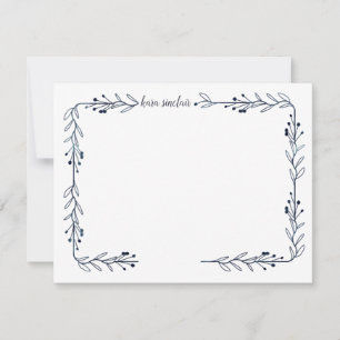 Whimsical Simple Navy Berry Vine Card