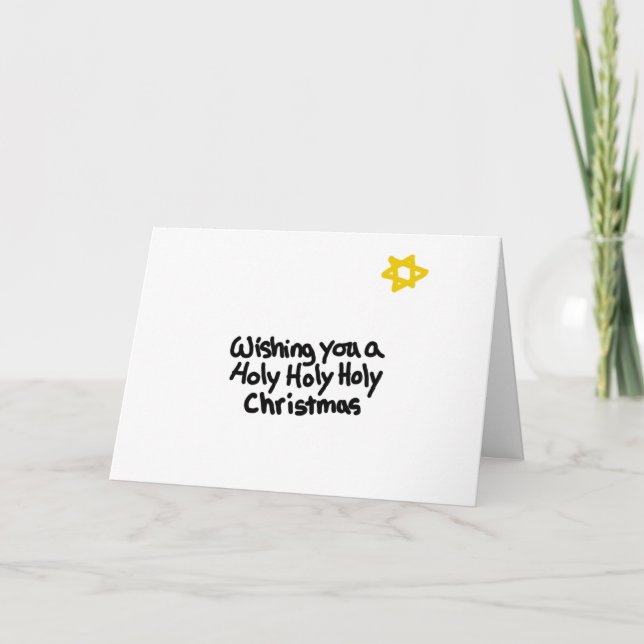 Whimsical simple white Christmas holiday  Card (Front)