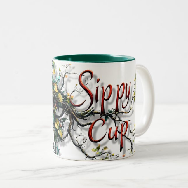 Whimsical Sippy Cup Nature Mug (Front Right)