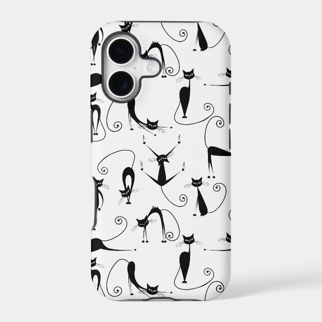 Whimsical Skinny Black Cat Pattern (Back)