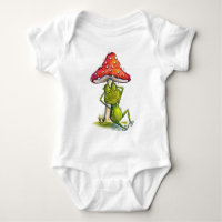 Whimsical Sleeping Frog Under a Mushroom