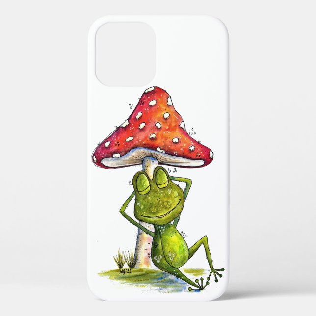 Whimsical Sleeping Frog Under a Mushroom Case-Mate iPhone Case (Back)