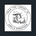 Whimsical Sleeping Unicorn Mushroom Library Book Self-inking Stamp<br><div class="desc">Transform your books into enchanted treasures with this whimsical unicorn book stamp! This dreamy design features a sleeping baby unicorn curled under a charming toadstool, surrounded by delicate butterflies and leafy ferns—a perfect personalized bookplate stamp for: Young readers & parents creating magical reading memories. Fantasy book lovers who adore unicorns,...</div>