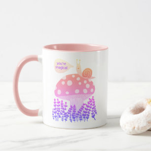Whimsical Snail on Magical Mushroom CUSTOM Mug