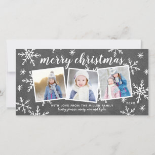 Whimsical Snapshot Merry Christmas Holiday Photo Card