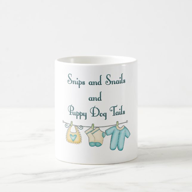 Whimsical Snips and Snails and Puppy Dog Tails Coffee Mug (Center)