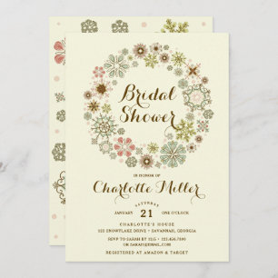 Whimsical Snowflakes Bridal Shower Invitation