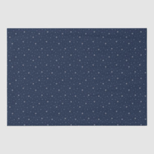 Whimsical Snowflakes Christmas Pattern Dark Blue Tissue Paper