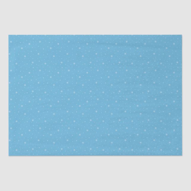 Whimsical Snowflakes Christmas Pattern in Blue Tissue Paper (Front)