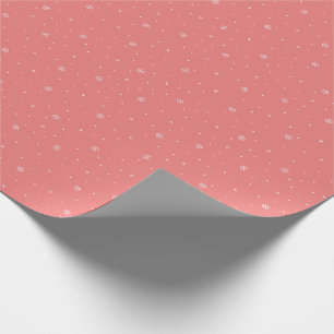 Whimsical Snowflakes Christmas Pattern in Pink Wrapping Paper