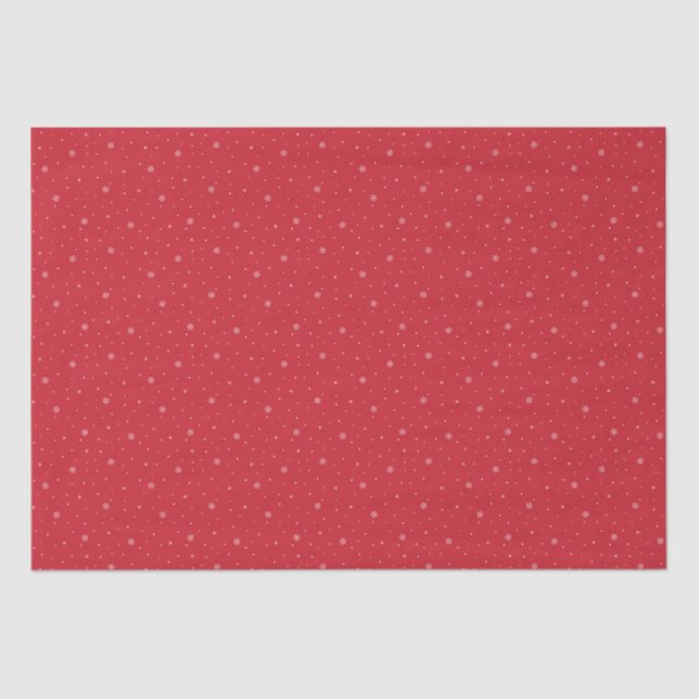 Whimsical Snowflakes Christmas Pattern in Red Tissue Paper (Front)