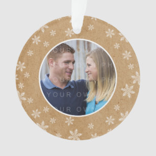Whimsical Snowflakes Holiday Photo Ornament
