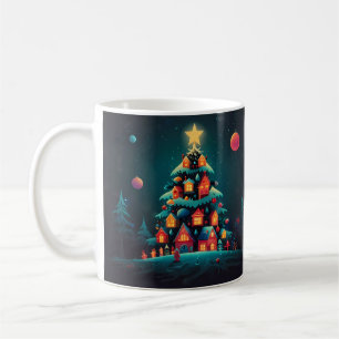 Whimsical Snowman Christmas Artwork Coffee Mug