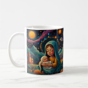 Whimsical Snowman Christmas Artwork Coffee Mug