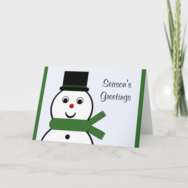 Whimsical Snowman Christmas Card (Front)