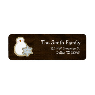 Whimsical Snowman Christmas Return Address