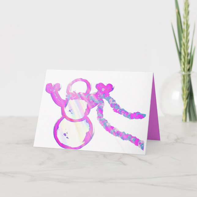 Whimsical snowman holiday card (Front)