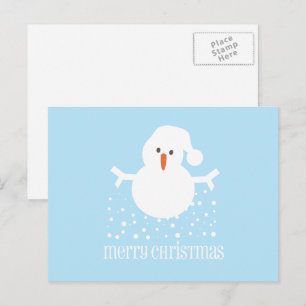 Whimsical Snowman Holiday Greeting Postcard