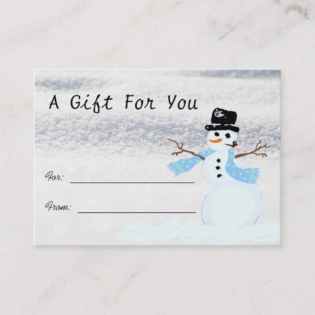Whimsical Snowman Snow Scene Gift Cards Bulk (Front)