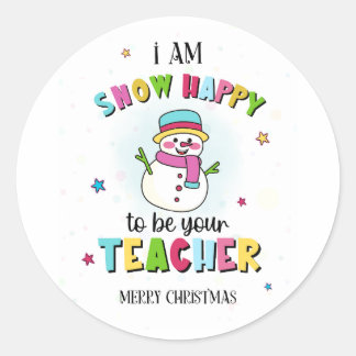 Whimsical Snowman Teacher Holiday Tags 