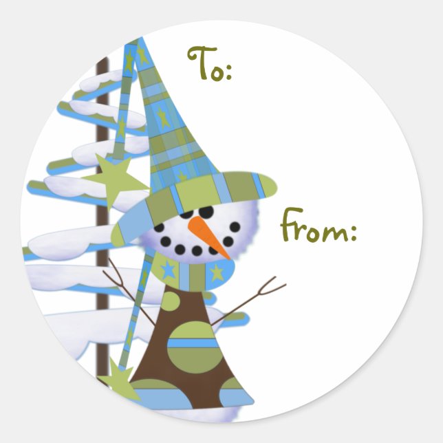 Whimsical Snowmen Gift labels (Front)