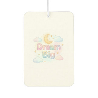 Whimsical soft pastel quote on white air freshener