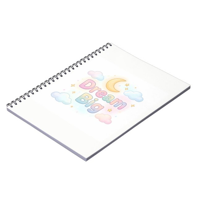 Whimsical soft pastel quote on white notebook (Left Side)