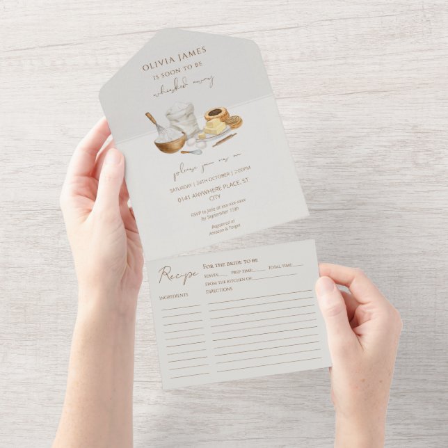 Whimsical soon to be whisked away bridal shower  all in one invitation (Tearaway)