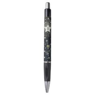 Whimsical Space Galaxy Stars Monogram Pen