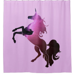 Whimsical Space Nebula Unicorn Silhouette & Purple