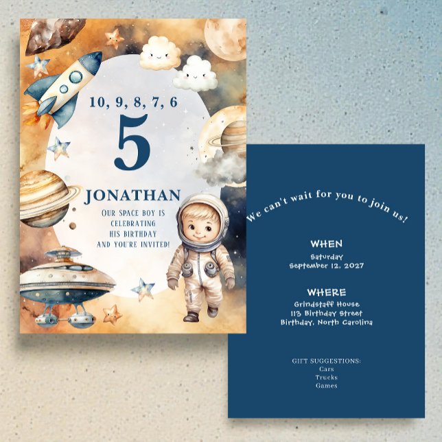 Whimsical Space Personalized Birthday Invitation (Creator Uploaded)