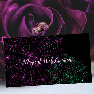 Whimsical Spider Web Pet Shop Breeder Service Business Card