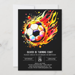 Whimsical Sports Online Soccer Birthday Invitation