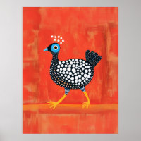 Whimsical Spotted Guinea Fowl